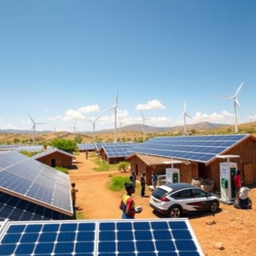 MooVoo Energy solutions featuring solar panels and EV charging stations.